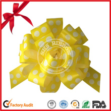 Atacado de alta qualidade amarelo impresso Pull Ribbon Bow